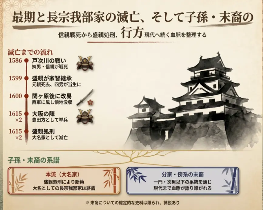 長宗我部家の滅亡　子孫
